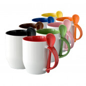 Фотокружка с ложкой цветная